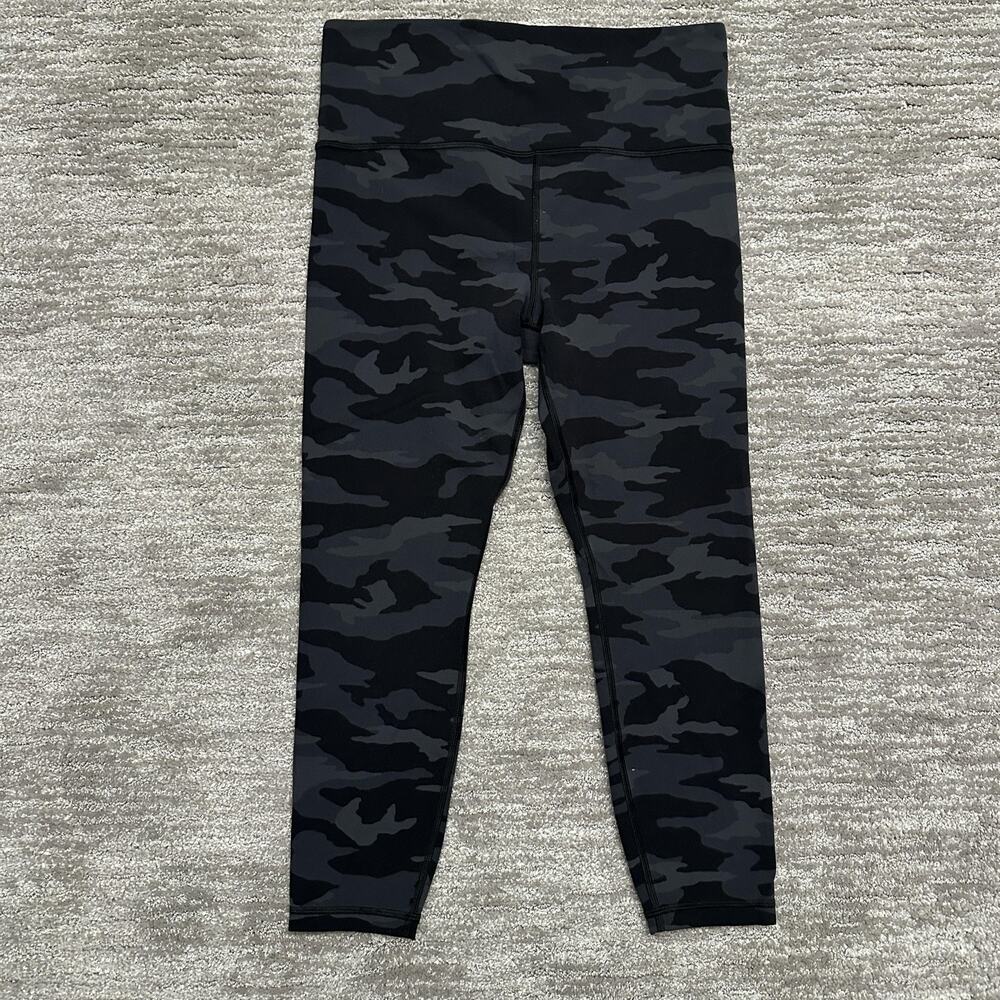 Athleta Leggings Womens MP Petite Black Camo Elation 7/8 Tight High Rise Yoga